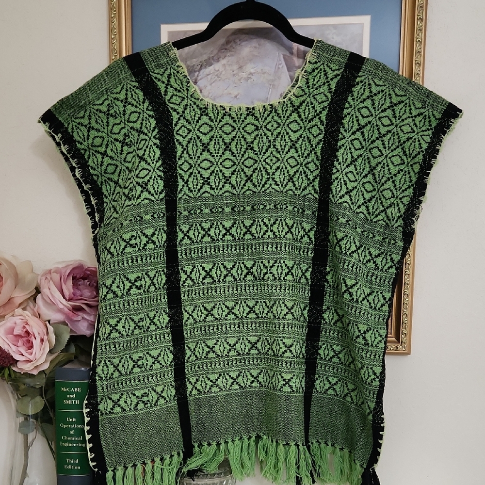 Green and Black Patterned Sweater
